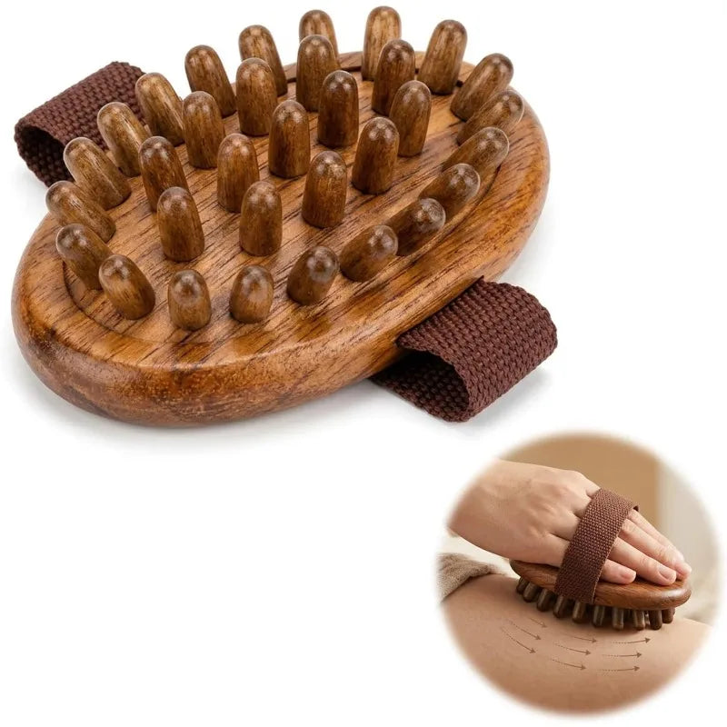 Aura Skin Lab Wooden Acupressure Body Brush – Lymphatic Drainage & Massage Tool