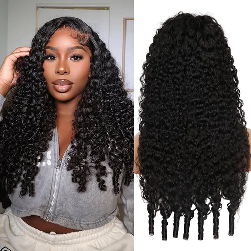13x6 HD Lace Front Wig worn by a model, showcasing Burmese curly hair and rich texture.