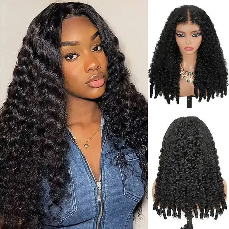 13x6 HD Lace Front Wig worn by a model showcasing luxurious Burmese curly hair texture and fullness.
