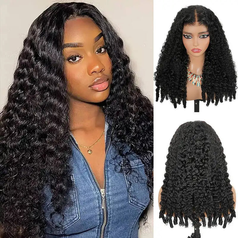 13x6 HD Lace Front Wig worn by a model showcasing luxurious Burmese curly hair texture and fullness.
