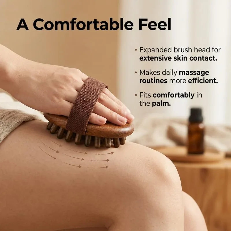 Aura Skin Lab Wooden Acupressure Body Brush – Lymphatic Drainage & Massage Tool