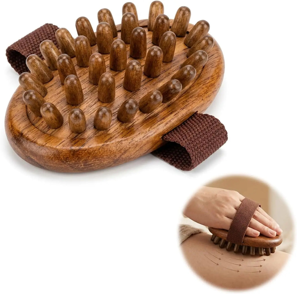 Aura Skin Lab Wooden Acupressure Body Brush – Lymphatic Drainage & Massage Tool
