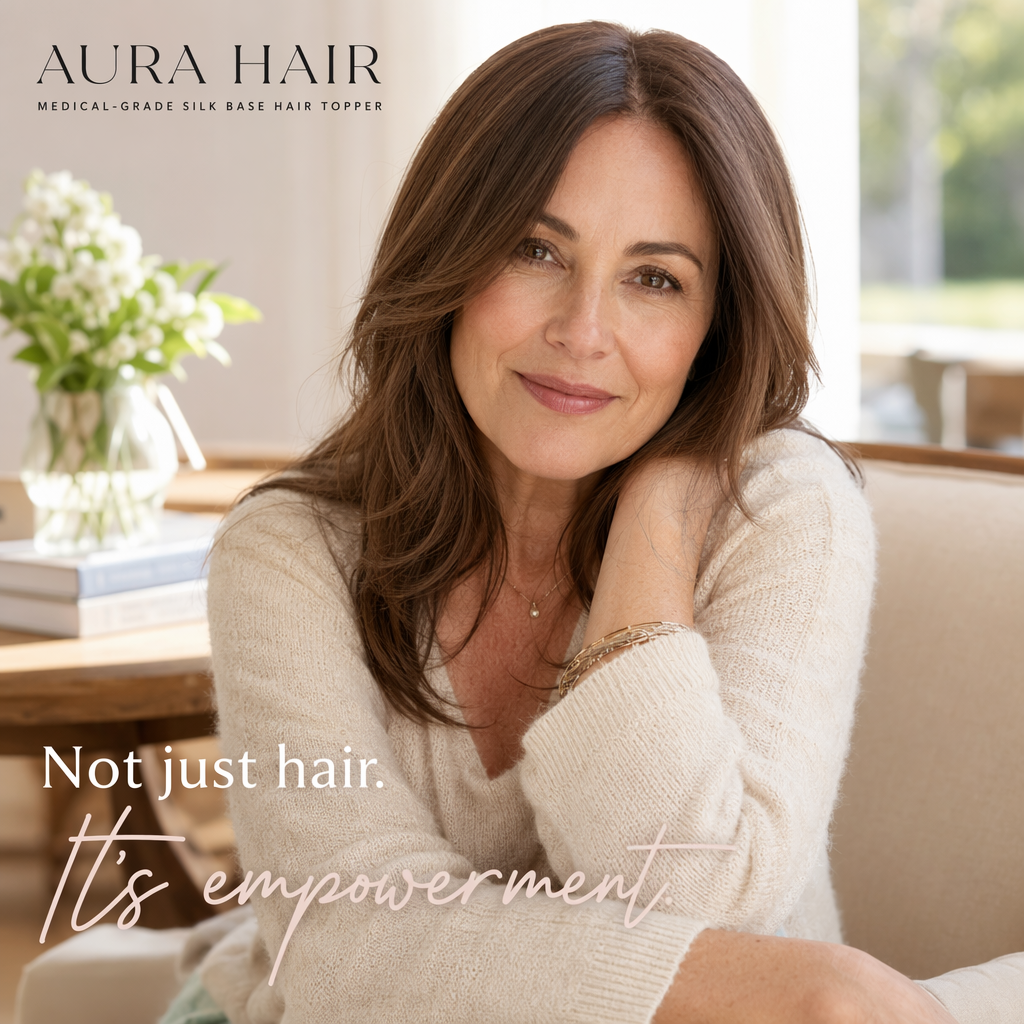 Silk Base Hair Topper – 100% Remy Human Hair | Aura Skin Lab